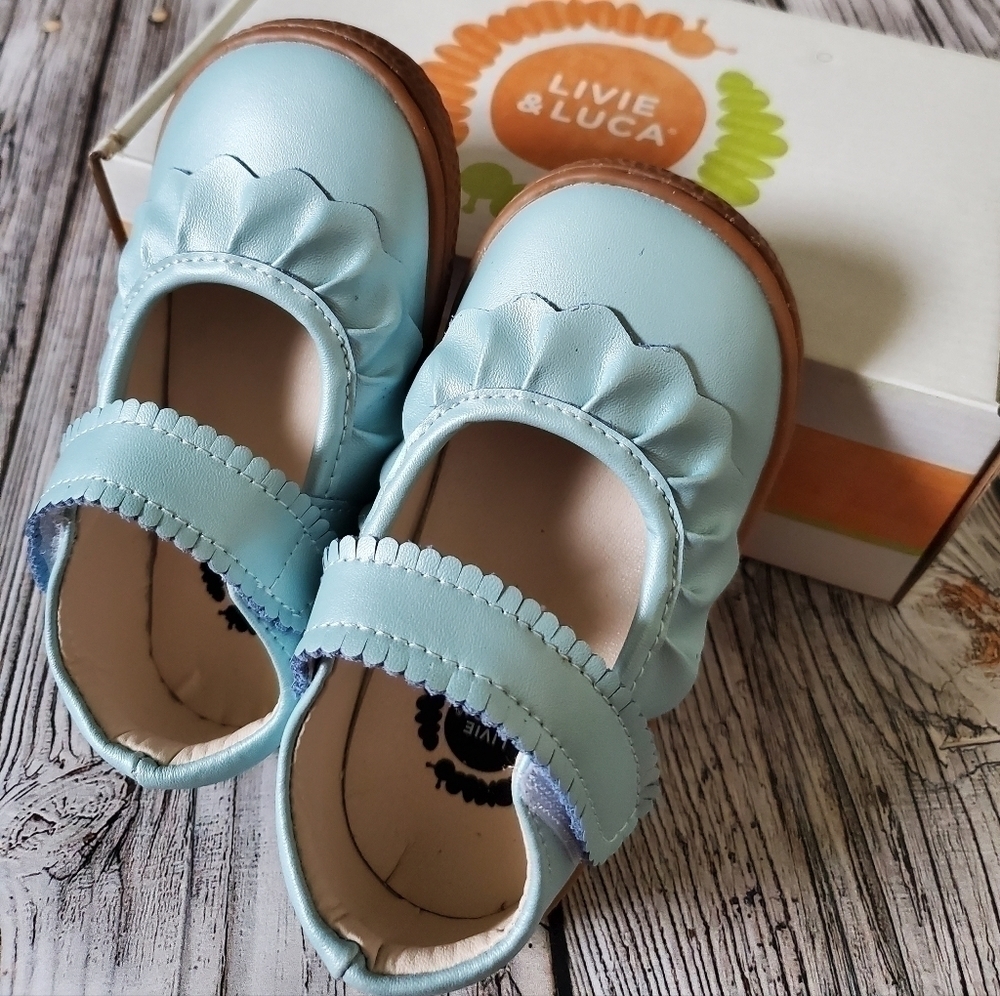 Livie and Luca Cornflower Ruche Mary Jane Shoes NIB